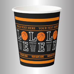 Gobelets En Papier Boucles de basket-ball, Lecteur de basket-ball Cad