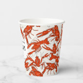 Gobelets En Papier Boufée de crevettes rouges de mer anniversaire (Verso)