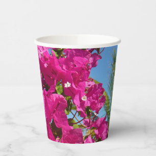 Gobelets En Papier Bougainvilliers et palmiers paysage tropical