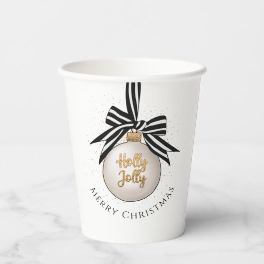 Gobelets En Papier Boule de Noël festive et joyeuse (Verso)