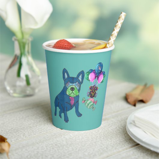 Gobelets En Papier Bouledogue français cartoon (Insitu)