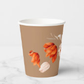 Gobelets En Papier Bouquet de Boho avec fleurs de feu (Recto)