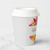 Gobelets En Papier Bouquet de feuilles d'automne personnalisable (Droite)