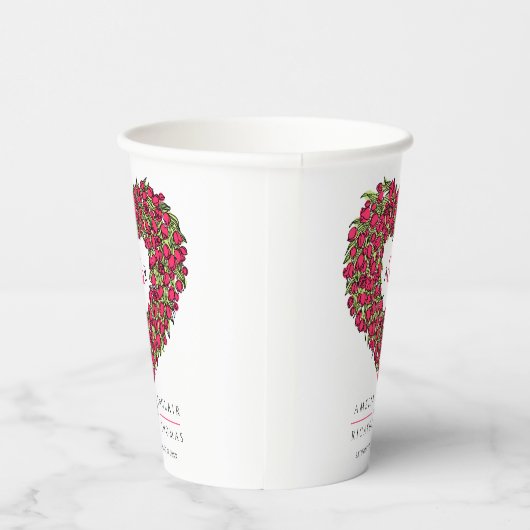 Gobelets En Papier Bouquet de fleurs de tulipe rouge art monogramme m (Droite)