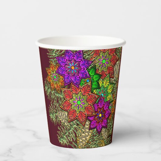 Gobelets En Papier Bouquet de Noël (Verso)