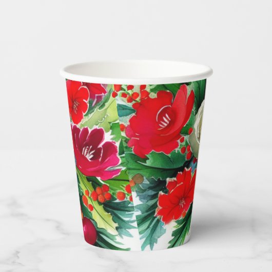 Gobelets En Papier Bouquet de Noël (Verso)