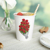 Gobelets En Papier Bouquet De Roses Rouges