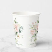 Gobelets En Papier bouquet rose pâle (Droite)