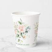 Gobelets En Papier bouquet rose pâle (Recto)