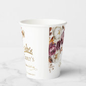 Gobelets En Papier Bourgogne Automne automne Quinceanera Floral (Droite)