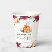 Gobelets En Papier Bourgogne automne fleuri Petit citrouille 1er anni (Verso)