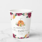 Gobelets En Papier Bourgogne automne fleuri Petit citrouille 1er anni (Recto)