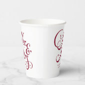 Gobelets En Papier Bourgogne m et mrs moderne rustique personnalisé (Droite)