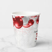Gobelets En Papier Bourgogne Rouge argent ballon Parties scintillant (Recto)