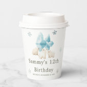 Gobelets En Papier Bours polaires d'hiver mignons Fête d'anniversaire (Verso)