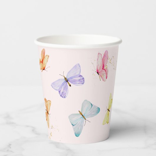 Gobelets En Papier Bouteille d'aquarelle 1er anniversaire (Verso)