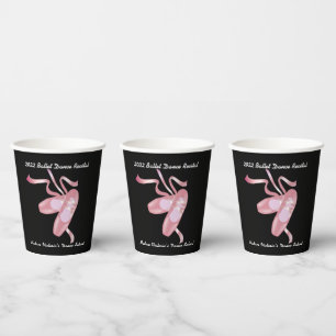 Gobelets En Papier Bouteille en Ballet Noir et Rose Chaussures Danse 