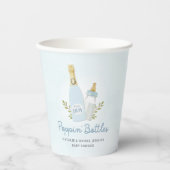 Gobelets En Papier Bouteilles Baby shower bleu (Recto)