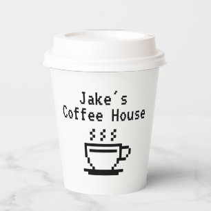 Gobelets En Papier Boutique café de nom personnalisé logo papier boit