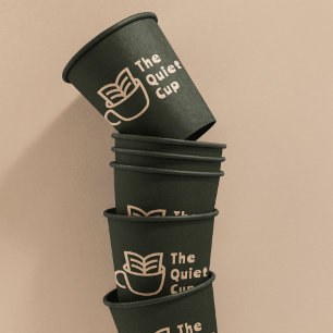 Gobelets En Papier Boutique de café moderne l Logo professionnel Sage