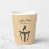 Gobelets En Papier Boutique de café simple ornement professionnel (Verso)