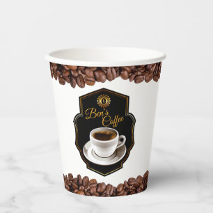 Gobelets En Papier Boutiques de café de nom commercial personnalisabl