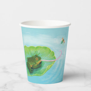 Gobelets En Papier Bouton de capture de grenouille