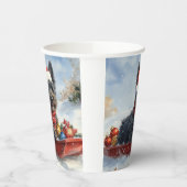 Gobelets En Papier Bouviers Des Flandres Chien à Sledge Noël (Gauche)