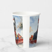 Gobelets En Papier Bouviers Des Flandres Chien à Sledge Noël (Droite)