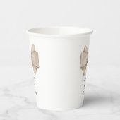 Gobelets En Papier Bow Beige Baby shower Boho moderne (Gauche)