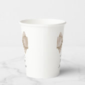 Gobelets En Papier Bow Beige Baby shower Boho moderne (Droite)