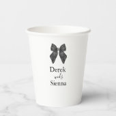 Gobelets En Papier Bow classique noir et blanc Mariage (Verso)