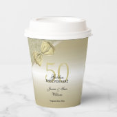 Gobelets En Papier Bow or romantique et Parties scintillant 50e Maria (Recto)