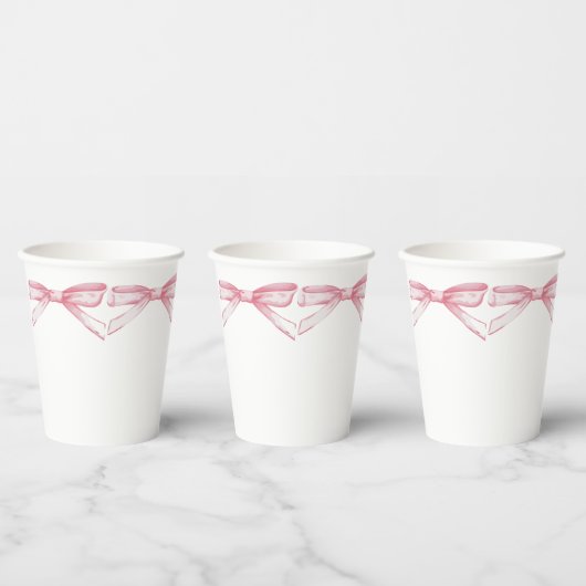 Gobelets En Papier Bow rose (Multi)