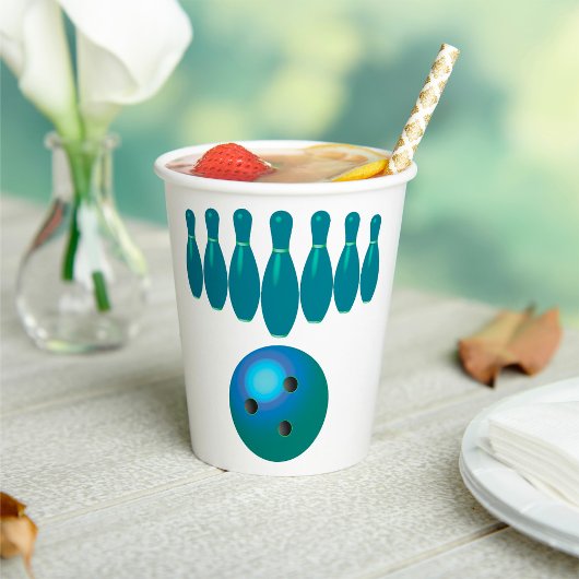 Gobelets En Papier Bowling Ball et Pins Sports amusants