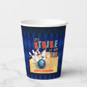 Gobelets En Papier Bowling Birthday Paper Cup - Garçon (Verso)
