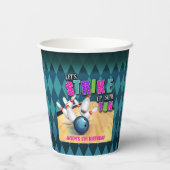 Gobelets En Papier Bowling Birthday Paper Cup - Girl (Verso)