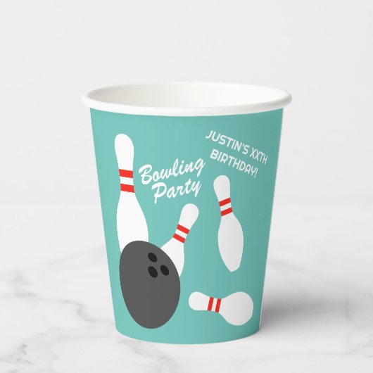 Gobelets En Papier Bowling de l'enfant Anniversaire fêtes coupes de p (Verso)