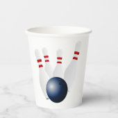 Gobelets En Papier Bowling fête d'anniversaire  (Recto)