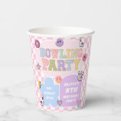 Gobelets En Papier Bowling Party Preppy Varsity Patch Anniversaire fê (Verso)