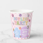 Gobelets En Papier Bowling Party Preppy Varsity Patch Anniversaire fê (Recto)