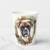 Gobelets En Papier Boxer Christmas Wreath Festive Pup (Verso)