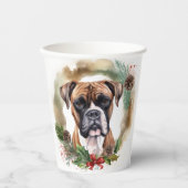 Gobelets En Papier Boxer Christmas Wreath Festive Pup (Recto)