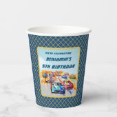 Gobelets En Papier Boy Auto Racing Thème 5ème anniversaire (Verso)