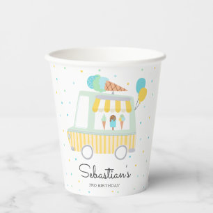 Gobelets En Papier Boy Crème de glace Camion Décorations d'anniversai