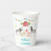 Gobelets En Papier Boy Farm Barnyard Anniversaire (Verso)