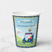 Gobelets En Papier Boy Golf Thème 2ème anniversaire (Verso)