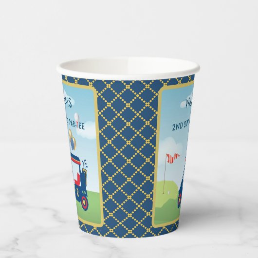Gobelets En Papier Boy Golf Thème 2ème anniversaire (Gauche)