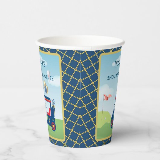 Gobelets En Papier Boy Golf Thème 2ème anniversaire (Droite)