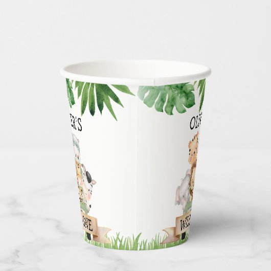 Gobelets En Papier Boy Jungle Wild One Birthday Tasses en papier (Droite)